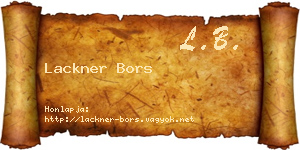 Lackner Bors névjegykártya